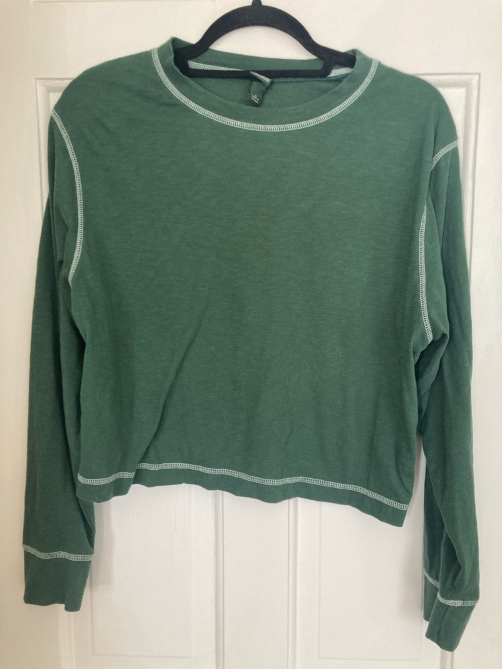 Wild Fable Green Long Sleeve Cropped Sweatshirt
